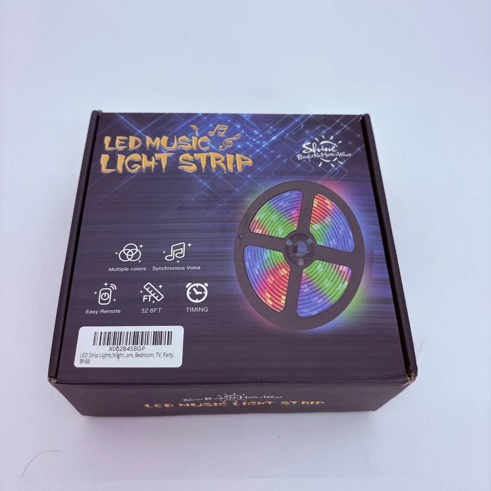 Shine LED Music Light Strip 32.8ft RGB Color Changing SMD 5050‎ with Remote NEW
